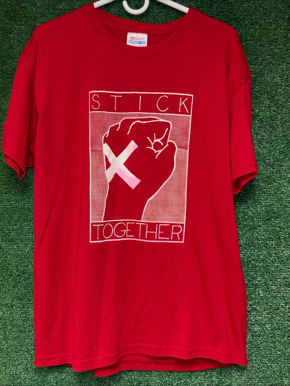 Vintage Y2K Stick Together Band Shirt Mens Sz L SXE Hardcore Band Tees